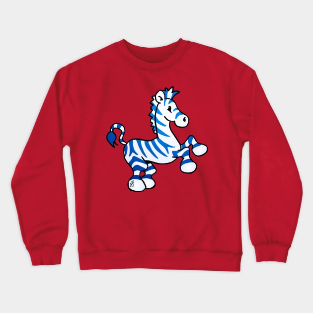 Blue zebra Crewneck Sweatshirt by Cardvibes